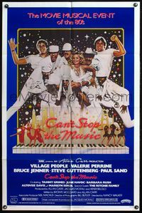 4h191 CAN'T STOP THE MUSIC 1sh '80 great group photo of The Village People & cast in all white!