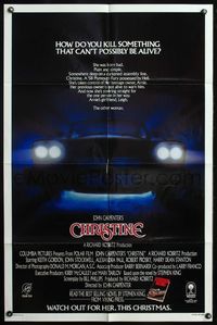 4h208 CHRISTINE advance 1sh '83 written by Stephen King, John Carpenter, creepy car image!