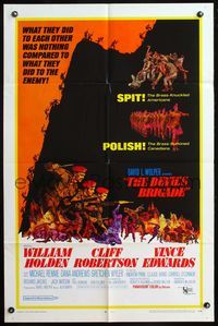 4h270 DEVIL'S BRIGADE 1sh '68 William Holden, Cliff Robertson, Vince Edwards, cool art by Kossin!