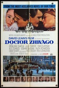 4h290 DOCTOR ZHIVAGO pre-Awards style A 1sh '65 Omar Sharif loves Julie Christie & Geraldine Chaplin