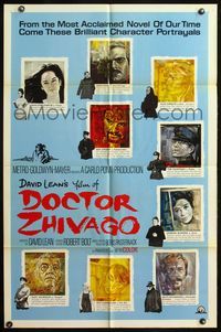 4h292 DOCTOR ZHIVAGO pre-Awards style C 1sh '65 great different artwork portraits of top 8 stars!