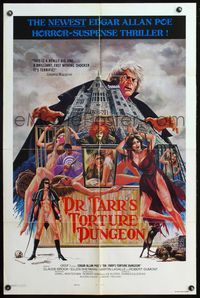 4h304 DR. TARR'S TORTURE DUNGEON style B 1sh '76 wild art of babes tortured by Joseph Musso!