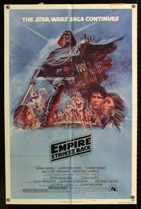 4h320 EMPIRE STRIKES BACK style B 1sh '80 George Lucas sci-fi classic, cool artwork by Tom Jung!