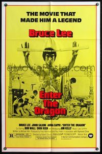 4h321 ENTER THE DRAGON 1sh R79 Bruce Lee kung fu classic, the movie that made him a legend!