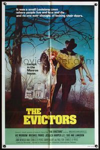 4h325 EVICTORS 1sh '79 Vic Morrow, directed by Charles B. Pierce, wild Drew Struzan art!