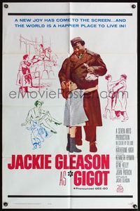 4h427 GIGOT 1sh '62 Jackie Gleason, Katherine Kath, directed by Gene Kelly!