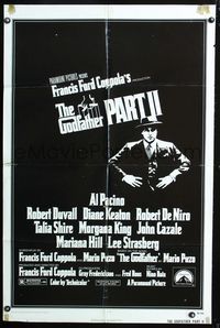 4h434 GODFATHER PART II 1sh '74 Al Pacino in Francis Ford Coppola classic crime sequel!