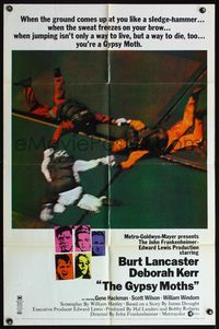 4h452 GYPSY MOTHS style A 1sh '69 Burt Lancaster, John Frankenheimer directed, cool skydiving image!