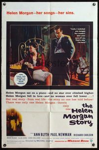 4h470 HELEN MORGAN STORY 1sh '57 Paul Newman loves pianist Ann Blyth, her songs, and her sins!