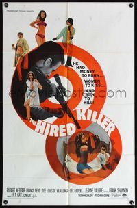 4h488 HIRED KILLER 1sh '67 Tecnica di un Omicidio, Robert Webber, Franco Nero, sexy girls!