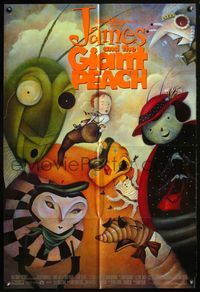 4h554 JAMES & THE GIANT PEACH DS cast style 1sh '96 Walt Disney animated fantasy cartoon, cool art!