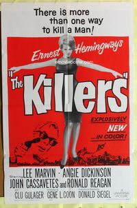 4h573 KILLERS 1sh '64 directed by Don Siegel, Lee Marvin, sexy full-length Angie Dickinson!