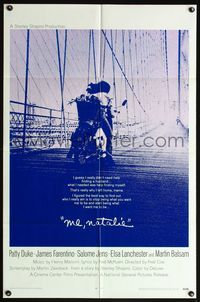 4h666 ME NATALIE int'l 1sh '69 cool image of Patty Duke & James Farentino on motorcycle on bridge!