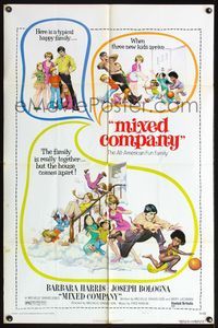 4h683 MIXED COMPANY style A 1sh '74 cool Frank Frazetta artwork of out-of control family!