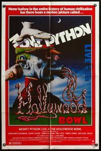 4h686 MONTY PYTHON LIVE AT THE HOLLYWOOD BOWL 1sh '82 great wacky meat grinder image!
