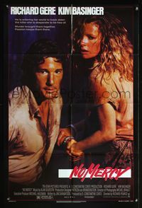 4h725 NO MERCY 1sh '86 close up of sexy Kim Basinger handcuffed to Richard Gere!