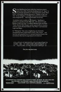 4h782 POLTERGEIST text style 1sh '82 Tobe Hooper directed, The first real ghost story, classic!