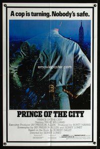 4h790 PRINCE OF THE CITY int'l 1sh '81 Sidney Lumet directs, image of cop w/back turned!