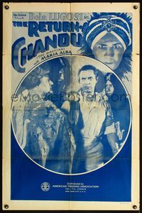 4h815 RETURN OF CHANDU 1sh R40s different image of Bela Lugosi grabbed by two guys in wacky suits!