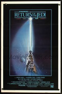 4h817 RETURN OF THE JEDI lightsaber style 1sh '83 George Lucas classic, Mark Hamill, Harrison Ford