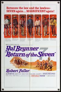 4h820 RETURN OF THE SEVEN 1sh '66 Yul Brynner reprises his role as master gunfighter!