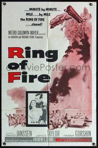 4h822 RING OF FIRE 1sh '61 it closes on David Janssen & Joyce Taylor minute by minute!