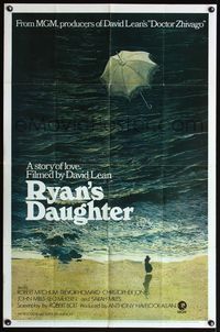 4h833 RYAN'S DAUGHTER pre-Awards style B 1sh '70 David Lean, Sarah Miles, Lesset beach art!