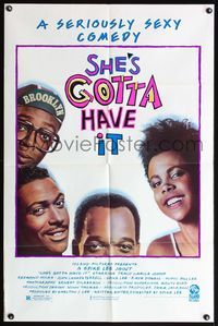4h860 SHE'S GOTTA HAVE IT 1sh '86 A Spike Lee Joint, Tracy Camila Johns, seriously sexy comedy!