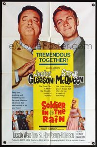 4h884 SOLDIER IN THE RAIN 1sh '64 misfit soldiers Steve McQueen & Jackie Gleason!