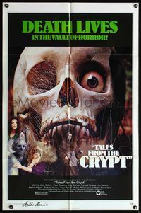 4h914 TALES FROM THE CRYPT signed 1sh '72 by director Freddie Francis, stars Joan Collins & Cushing!