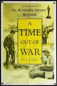 4h942 TIME OUT OF WAR 1sh '54 story of Civil War soldiers having a truce, Academy Award winner!