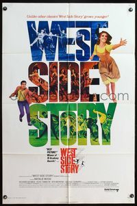 4h980 WEST SIDE STORY 1sh R68 Natalie Wood & Richard Beymer in the Award winning classic musical!
