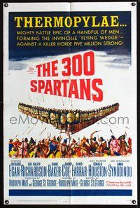 4j033 300 SPARTANS 1sh '62 the mighty battle of Thermopylae, art of flying wedge!