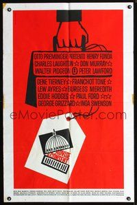 4j040 ADVISE & CONSENT 1sh '62 Otto Preminger, classic Saul Bass Washington Capitol artwork!