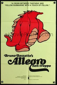 4j050 ALLEGRO NON TROPPO 23x34 1sh '76 Bruno Bozzetto, great wacky cartoon artwork!