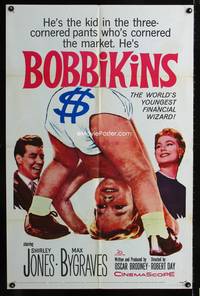 4j124 BOBBIKINS 1sh '59 pretty Shirley Jones & diapered baby financial wizard!