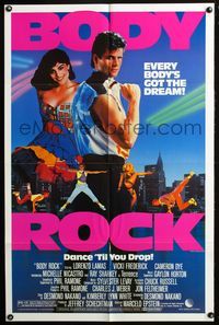 4j126 BODY ROCK 1sh '84 Lorenzo Lamas & Vicki Frederick break-dancing in New York!