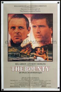 4j132 BOUNTY 1sh '84 Mel Gibson, Anthony Hopkins, Mutiny on the Bounty!