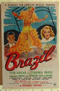 4j139 BRAZIL 1sh '44 Tito Guizar & Virginia Bruce in a glorious Pan-American musical romance!