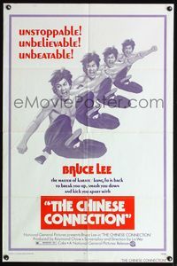 4j175 CHINESE CONNECTION 1sh '73 kung fu master Bruce Lee is back to kick you apart!