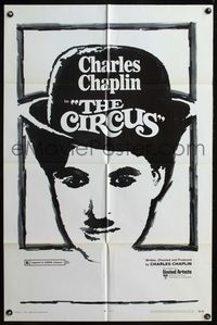 4j180 CIRCUS 1sh R70 Charlie Chaplin slapstick classic, cool artwork!