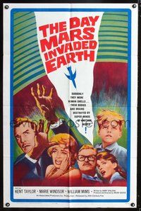 4j201 DAY MARS INVADED EARTH 1sh '63 their bodies & brains were destroyed by alien super-minds!