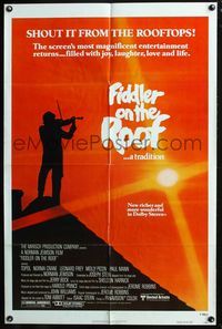 4j255 FIDDLER ON THE ROOF 1sh R79 silhouette image of Topol!