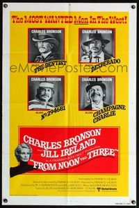 4j280 FROM NOON TILL THREE int'l 1sh '76 4 great images of wanted Charles Bronson!