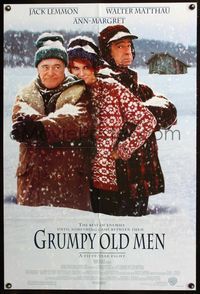 4j314 GRUMPY OLD MEN 1sh '93 great image of Walter Matthau, Jack Lemmon, sexy Ann-Margret!