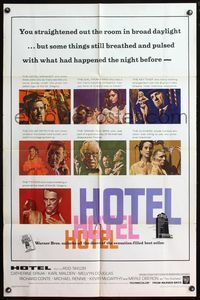 4j358 HOTEL 1sh '67 from Arthur Hailey's novel, Rod Taylor, Catherine Spaak, Karl Malden!