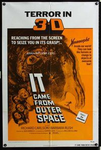 4j390 IT CAME FROM OUTER SPACE 1sh R72 Jack Arnold classic 3-D sci-fi, cool artwork!