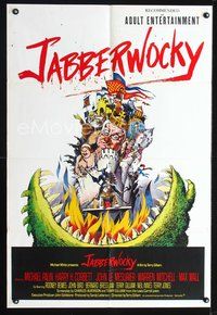4j008 JABBERWOCKY English 1sh '77 Terry Gilliam, Monty Python, great wacky fantasy monster art!