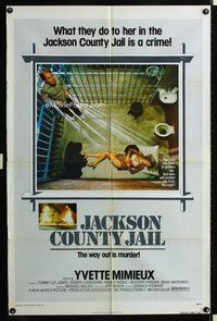 4j398 JACKSON COUNTY JAIL 1sh '76 what they did to Yvette Mimieux in jail is a crime!