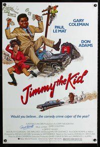 4j405 JIMMY THE KID signed 1sh '82 by Paul Le Mat, wacky art of Gary Coleman, Don Adams in drag!